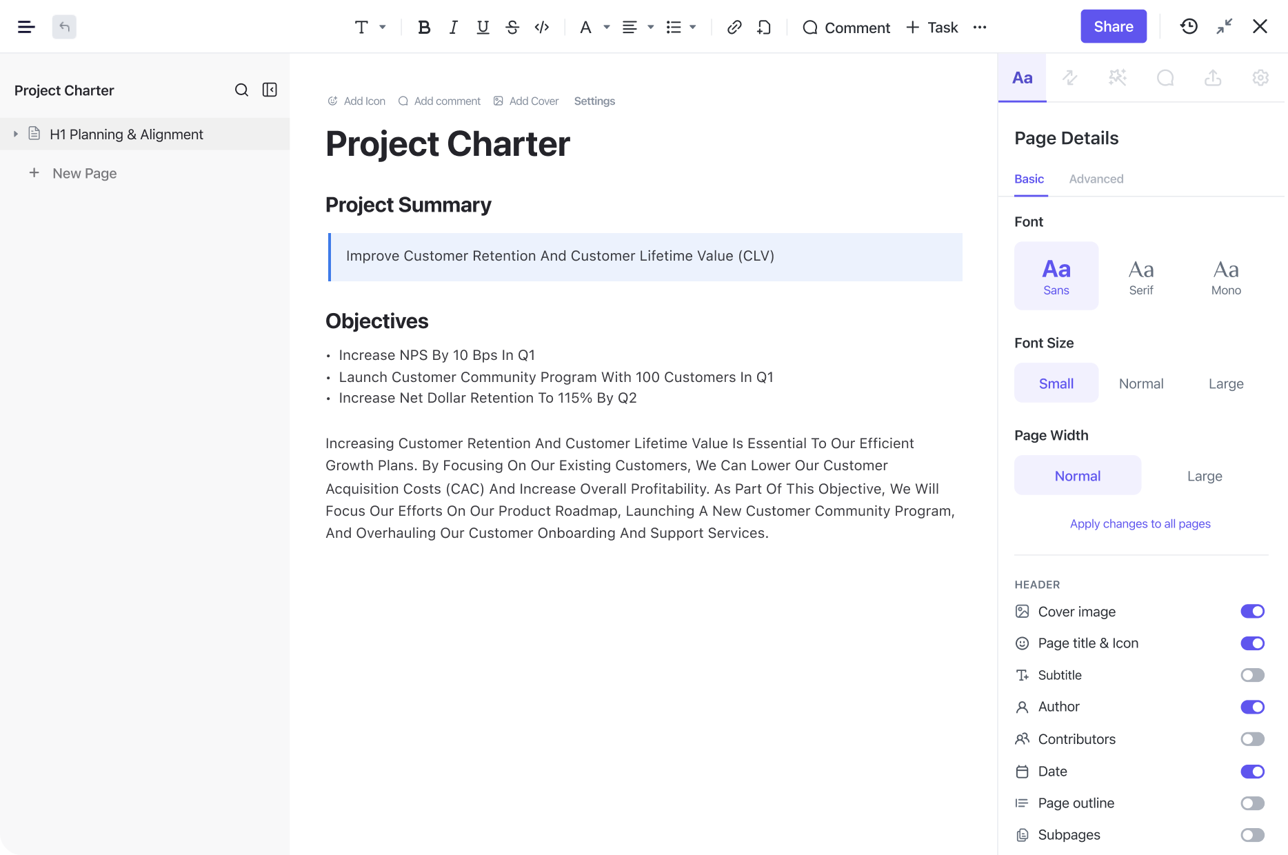 Project Charter Template