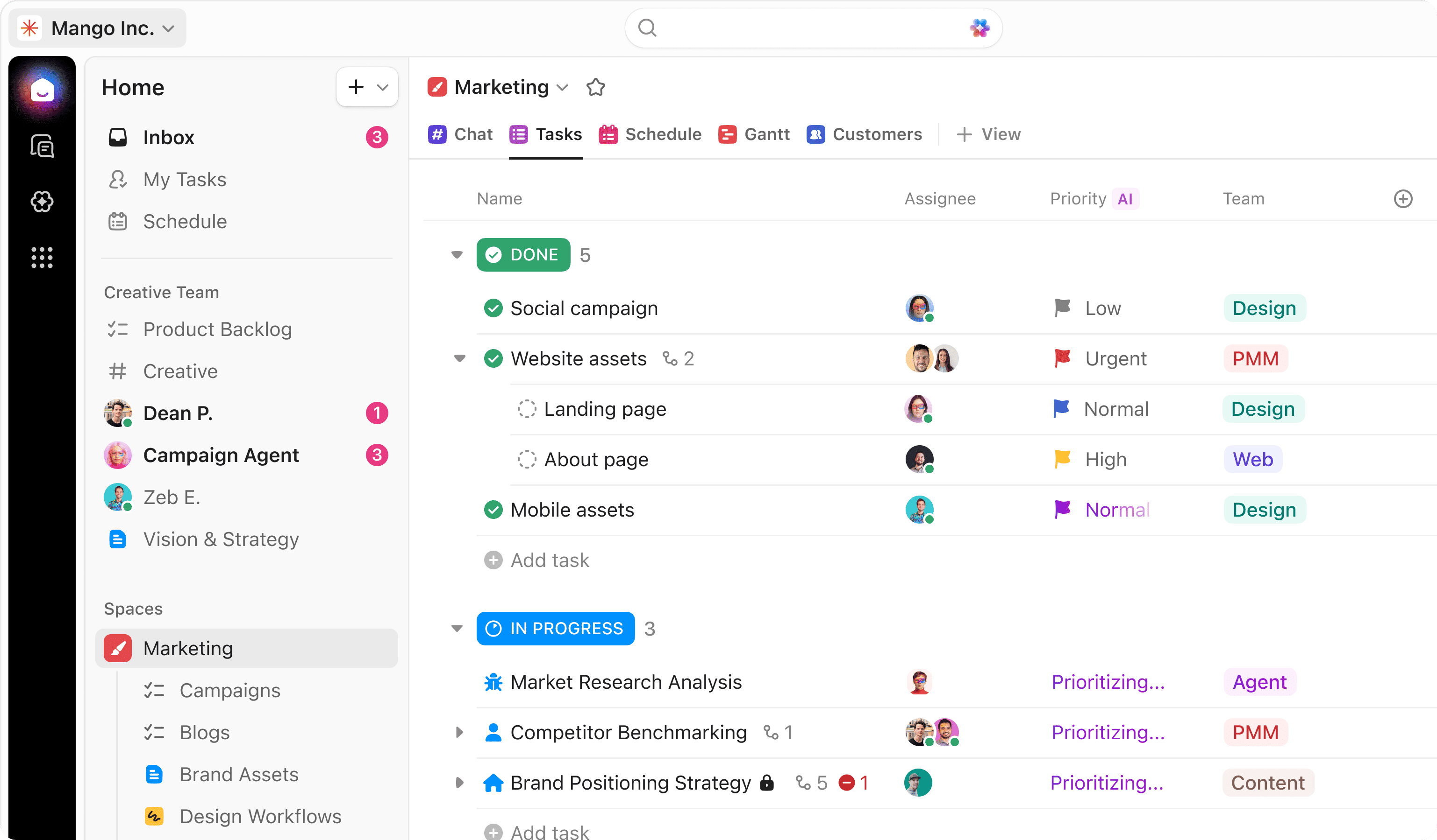 Project board view